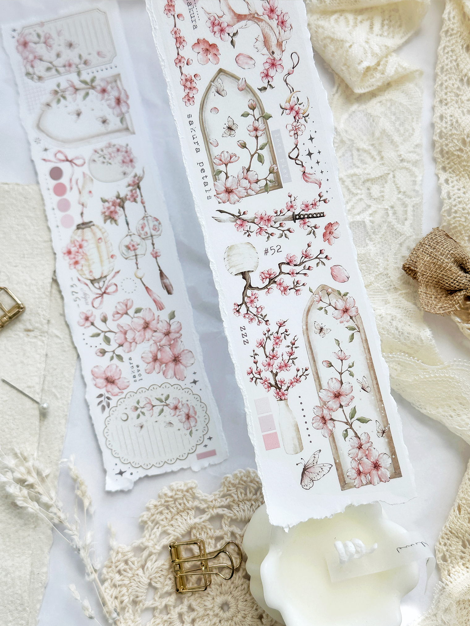 Lace Story Vintage Decorative PET Tape - Premium Fabric Design on