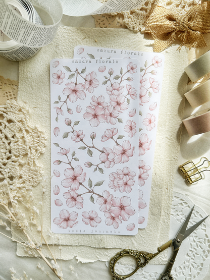 sakura floral stickers