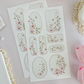 sakura florals, frames & labels sticker sheet - 3pc set