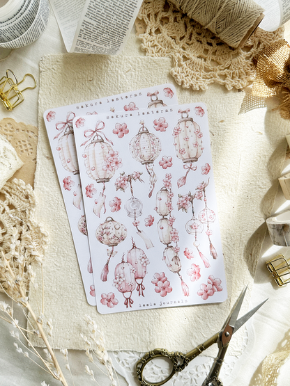 sakura lantern stickers
