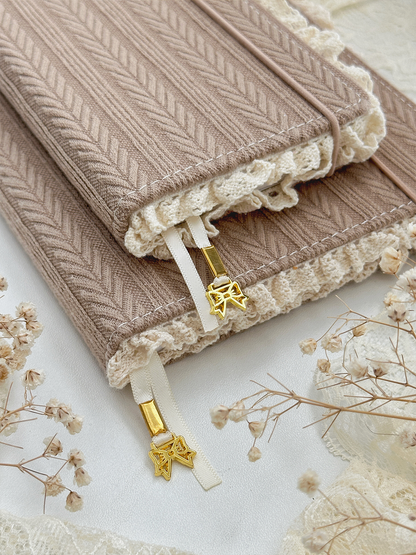 160 gsm | A6 | brown sweater lace baby notebook (dot, grid, blank)