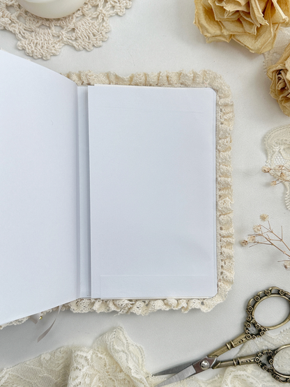 160 gsm | A6 | brown sweater lace baby notebook (dot, grid, blank)