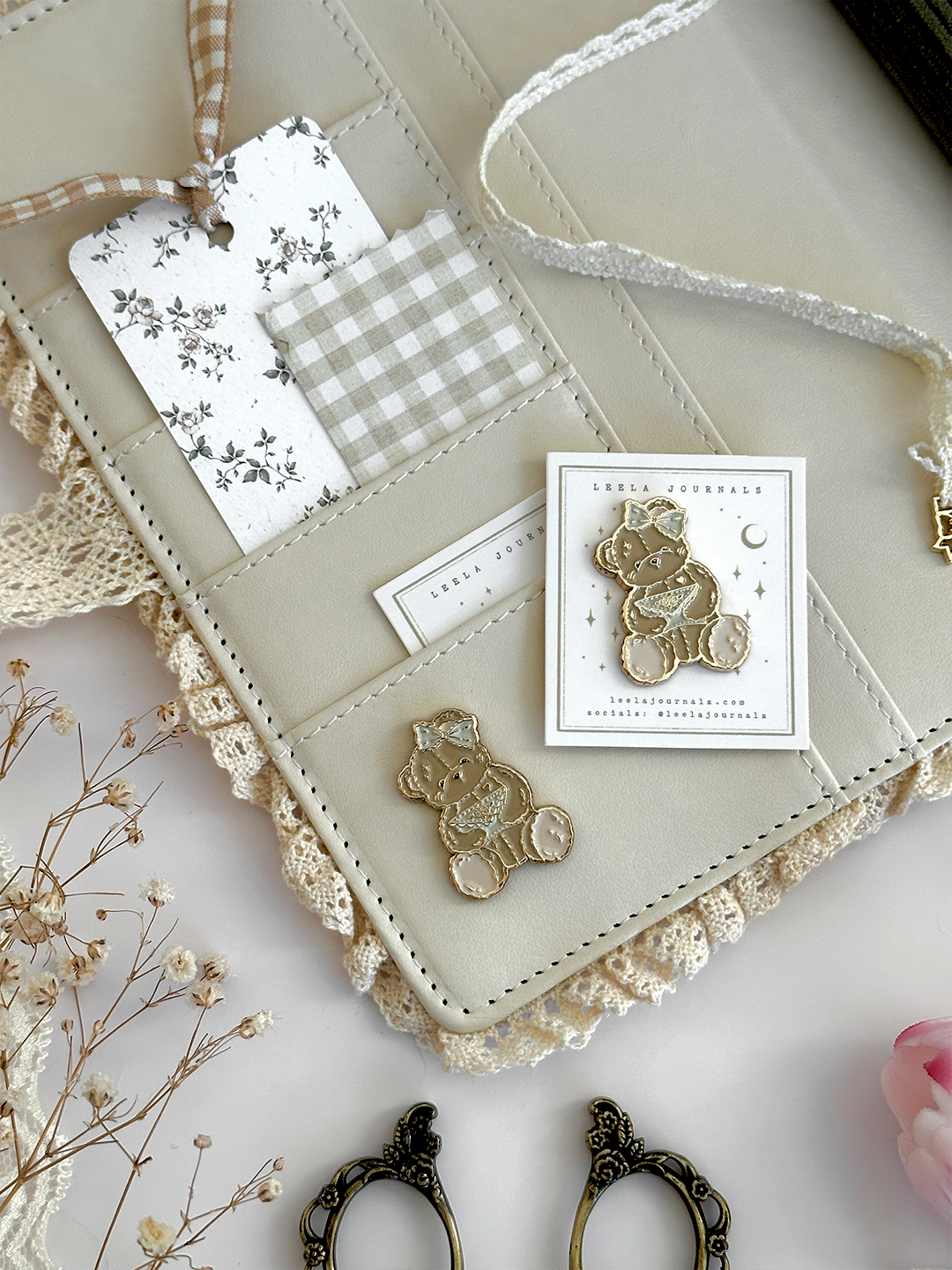 teddy bear journal charm magnet