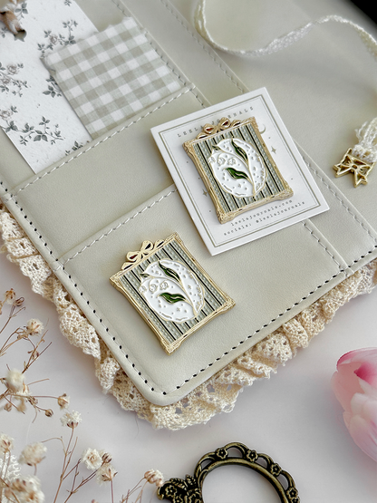 lily of the valley journal charm magnet