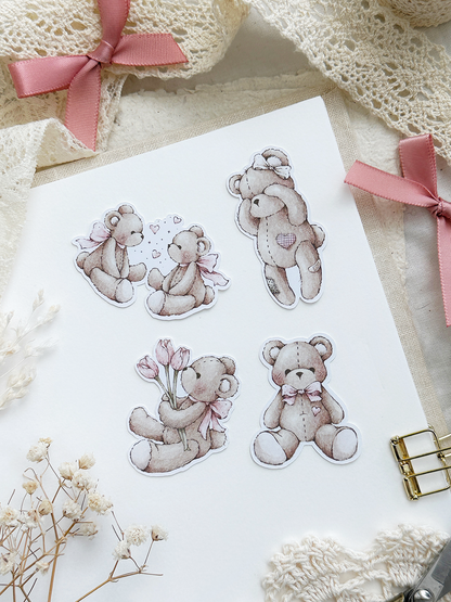 teddy bear sticker flake bundle