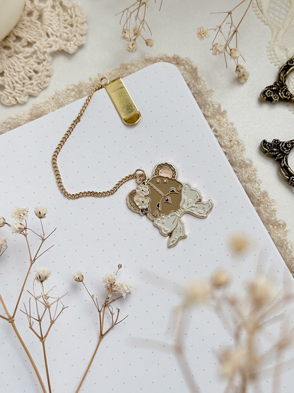 teddy bear enamel bookmark pendant