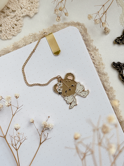 teddy bear enamel bookmark pendant