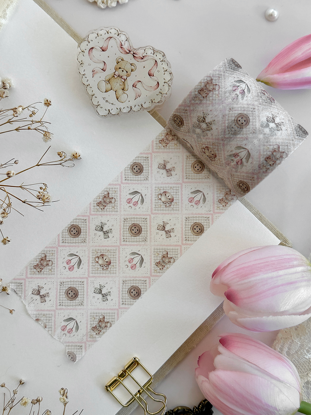 teddy bear trellis washi tape