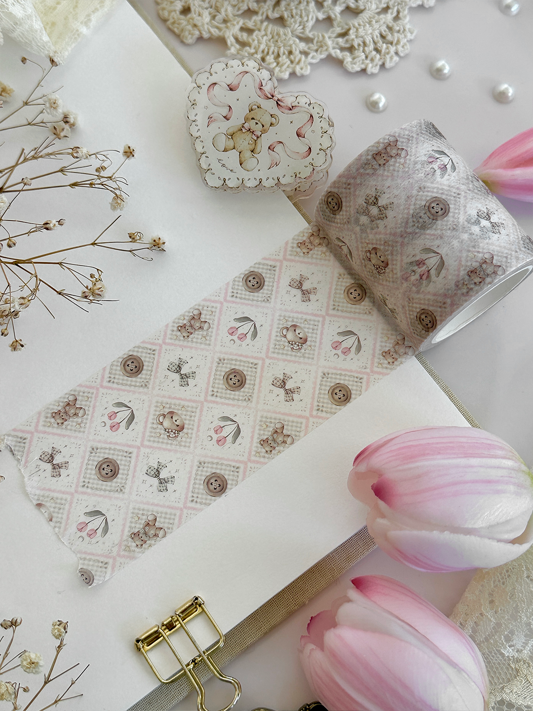 teddy bear trellis washi tape