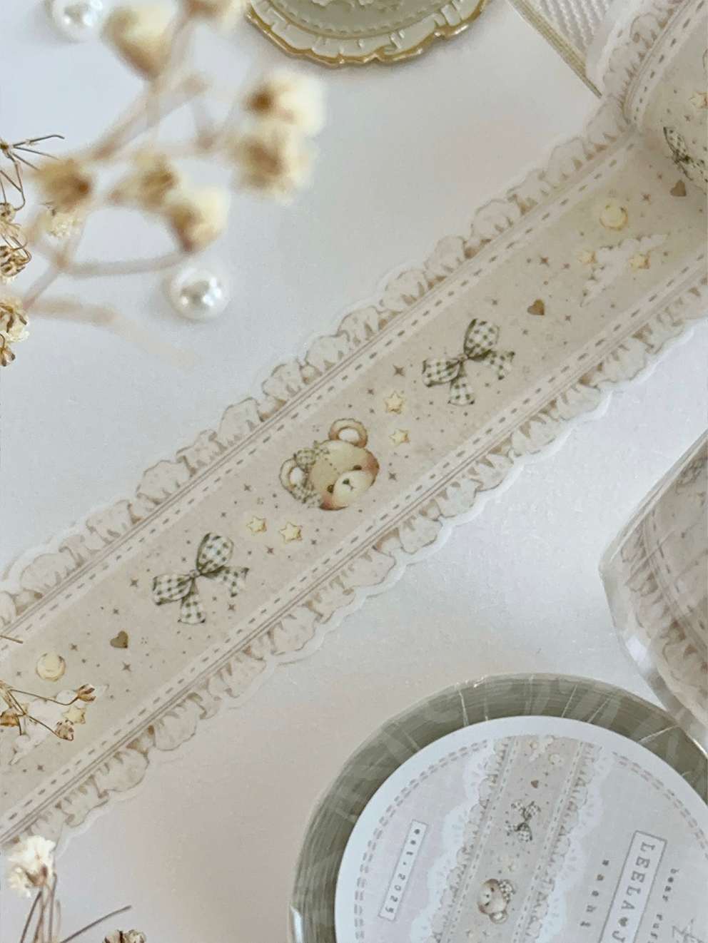 teddy bear dreams die cut washi tape