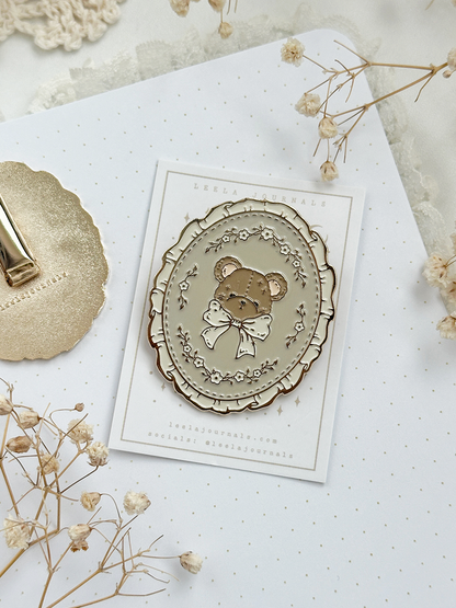 teddy bear journaling clip