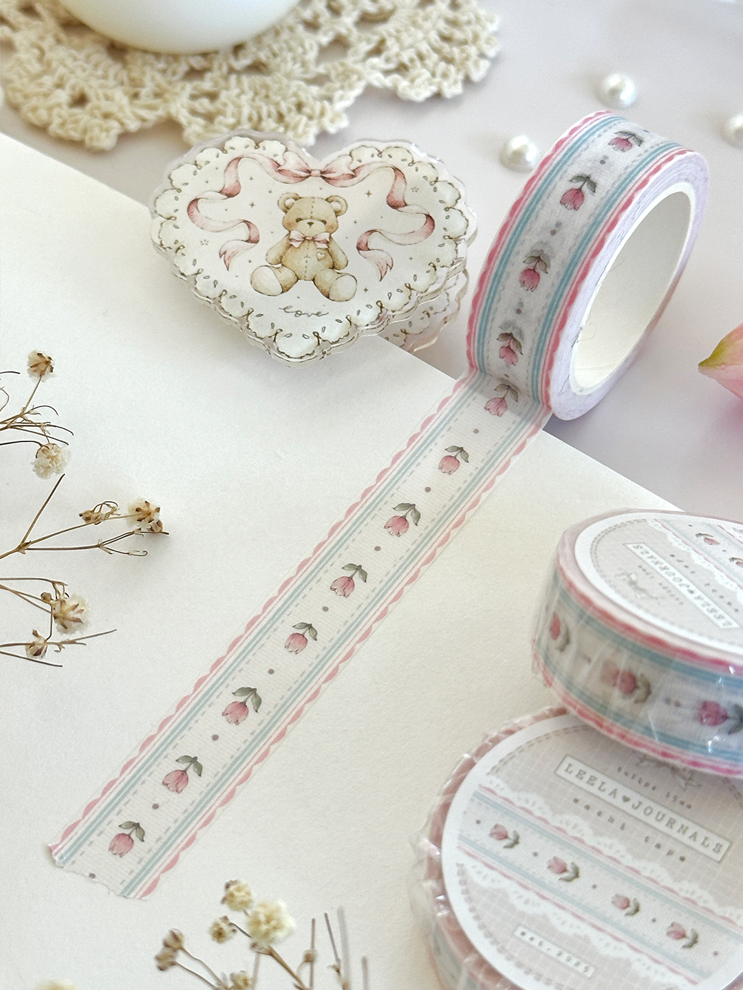 tulip lace wallpaper washi tape