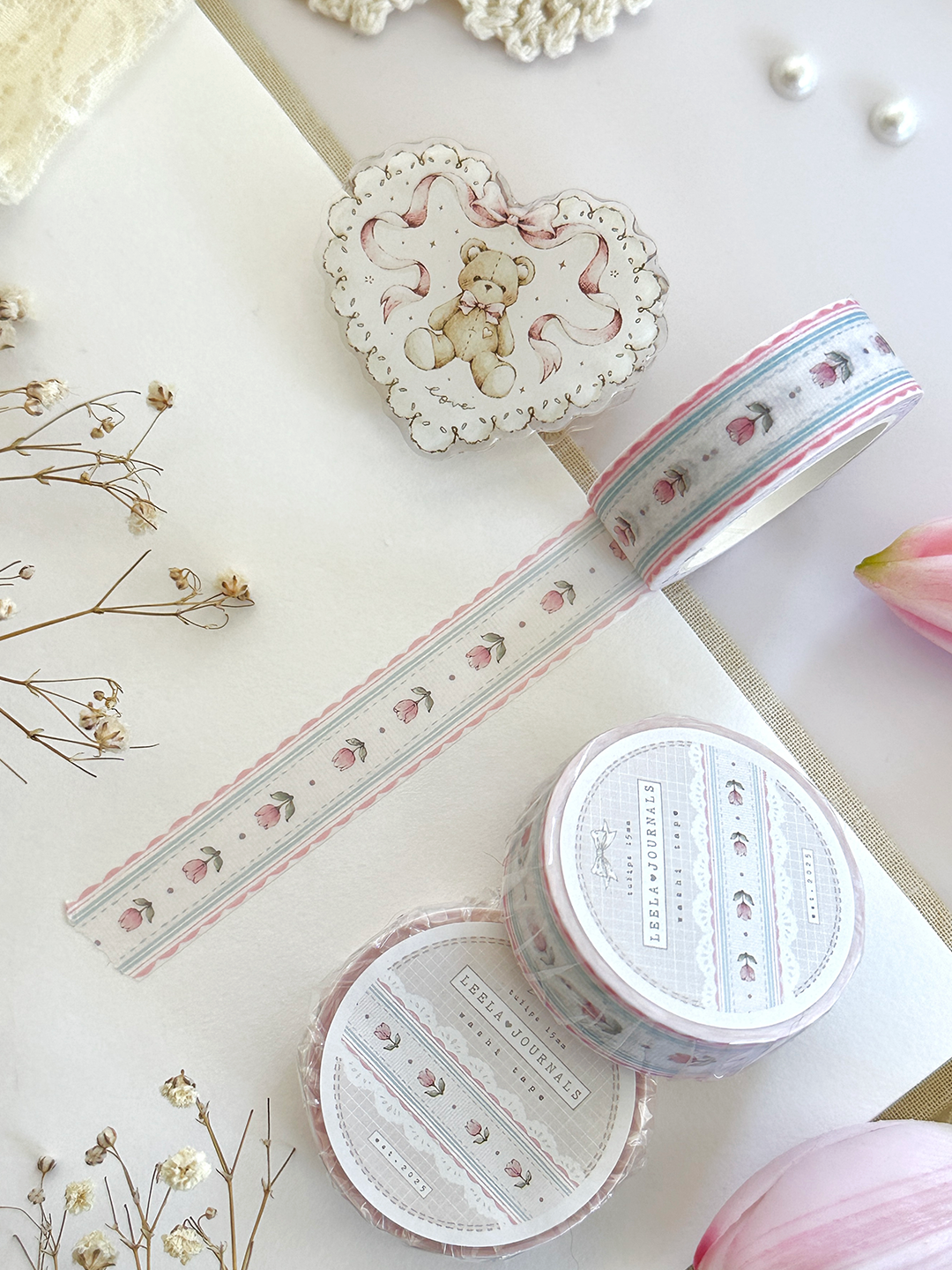 tulip lace wallpaper washi tape