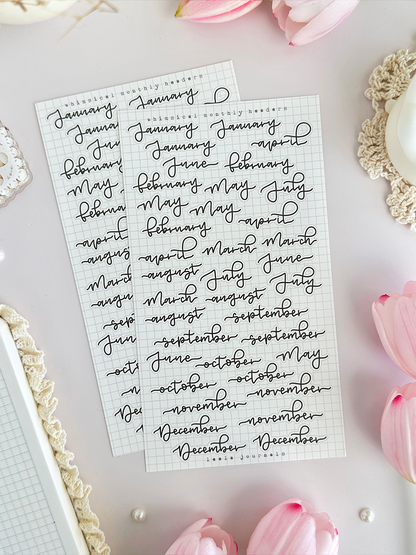 monthly & weekly headers 1 sticker sheet - 3pc set