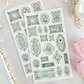 whimsical framed deco sticker sheet - 2pc set