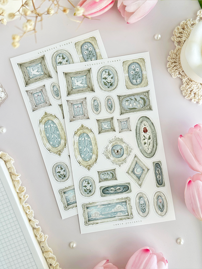 whimsical framed deco sticker sheet - 2pc set