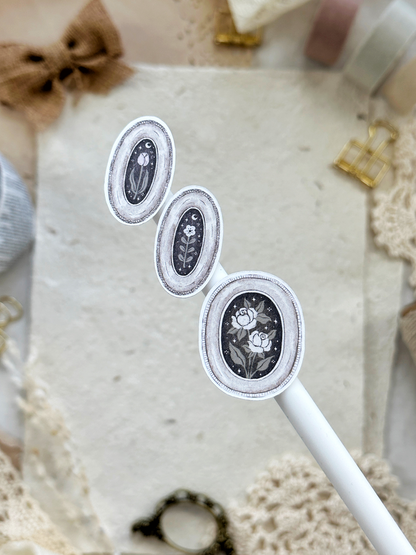 whimsical framed deco sticker sheet - 2pc set