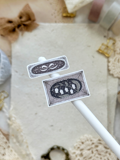 whimsical framed deco sticker sheet - 2pc set