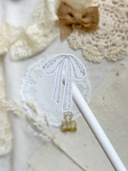 lace bow enamel pin