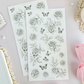 red & white roses sticker sheet - 2pc set