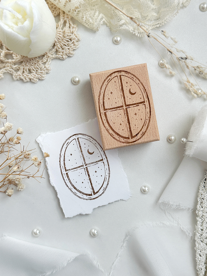enchanted window wood stamp
