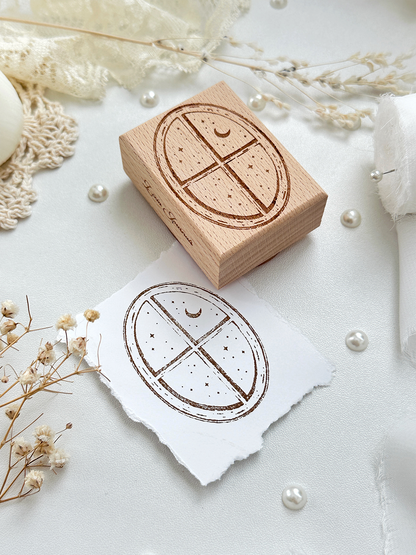 enchanted window wood stamp