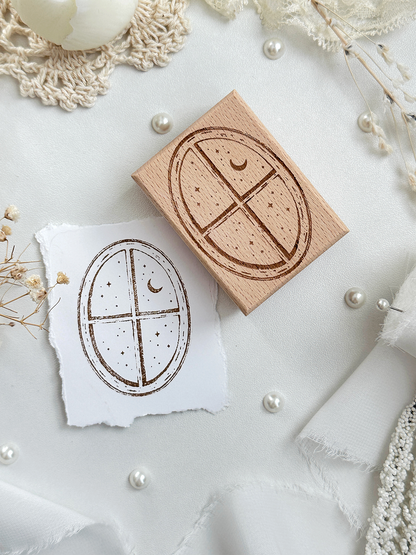 enchanted window wood stamp