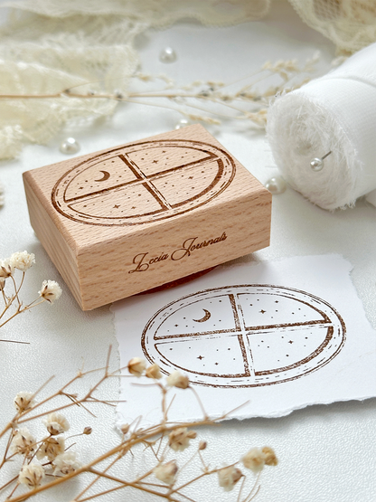 enchanted window wood stamp