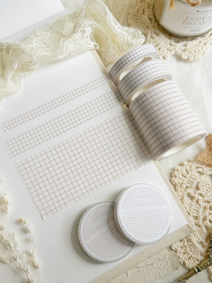 *retiring* white earthy red grid washi tape