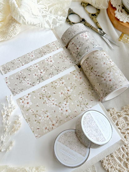 beige white sakura cherry blossom washi tape