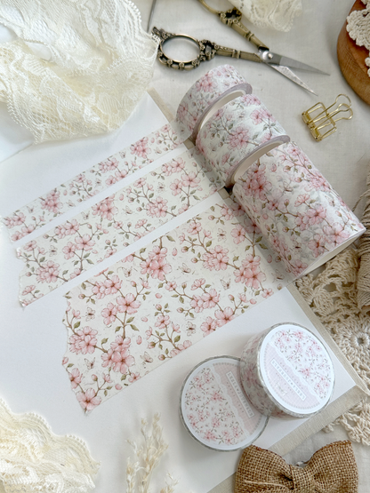 cream pink white sakura cherry blossom washi tape