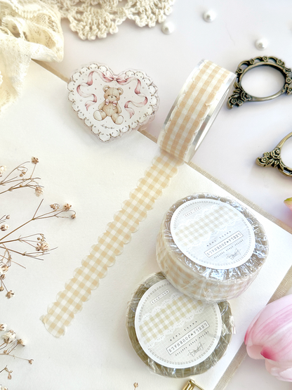 scalloped plaid die cut washi tape