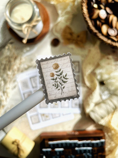 postage stamps sticker sheet - 1pc