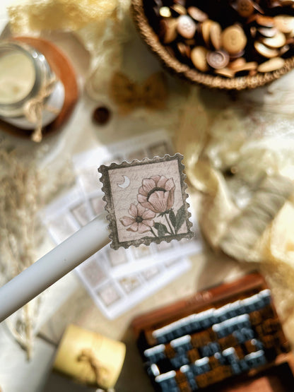 postage stamps sticker sheet - 1pc