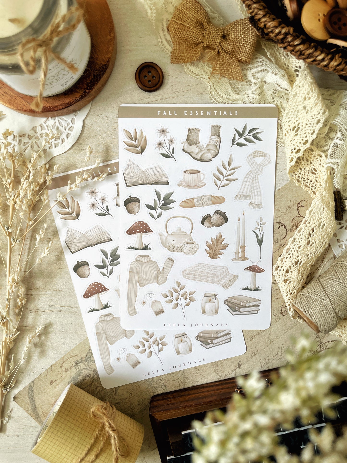 fall essentials sticker sheet