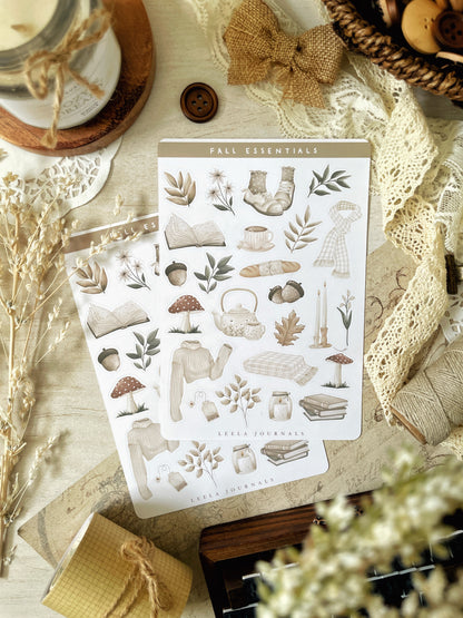 fall essentials sticker sheet - 1pc