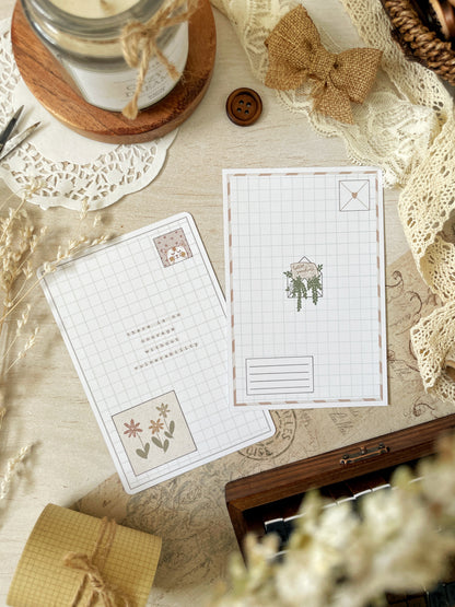 *retiring* plant & cat postcard 3.5x5.5