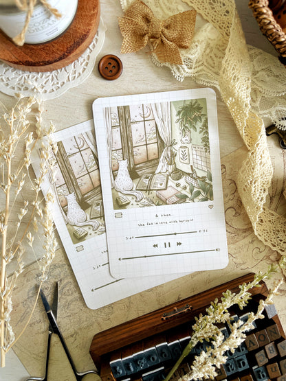 lo-fi desk kitty art print 4x6