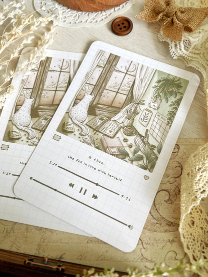 lo-fi desk kitty art print 4x6