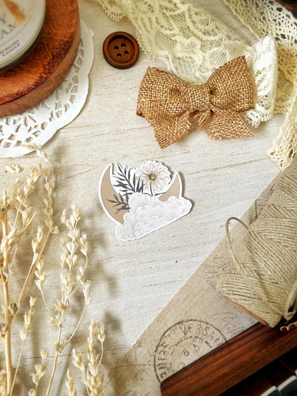 moon & cloud sticker flake 2x2