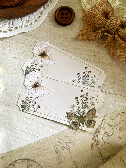 butterfly tag sticker flake 3x1.5