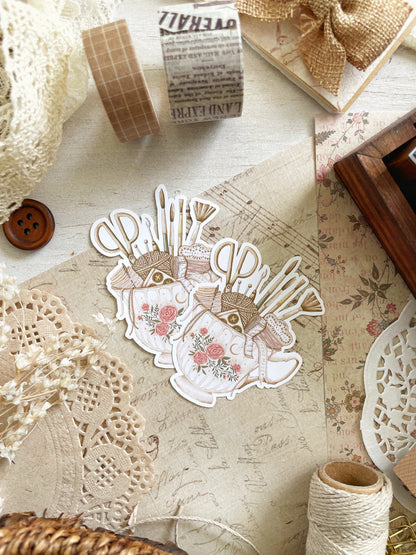 teacup craft supplies sticker flake 3x2