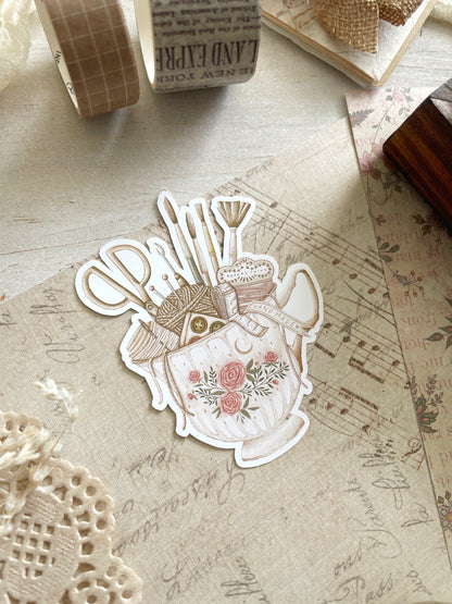 teacup craft supplies sticker flake 3x2