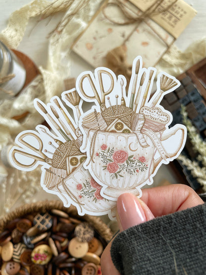 teacup craft supplies sticker flake 3x2