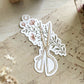 floral scissors sticker flake 2.75x2