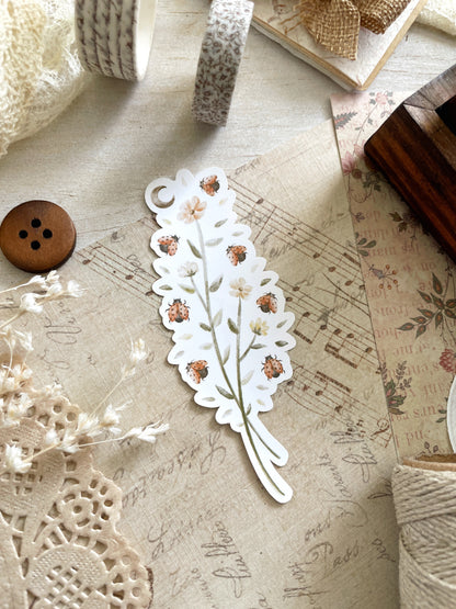 ladybug floral sticker flake 1.5x3.75