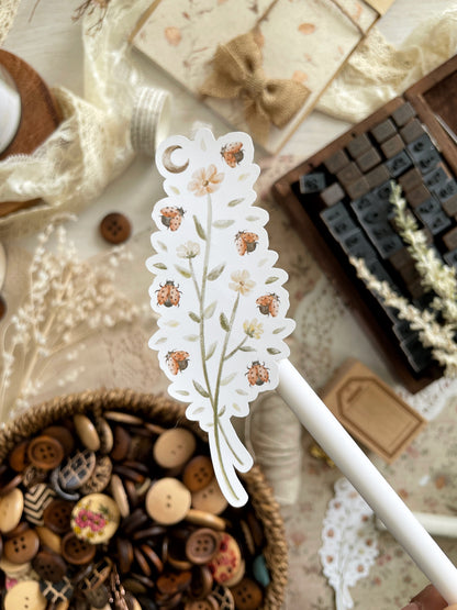 ladybug floral sticker flake 1.5x3.75