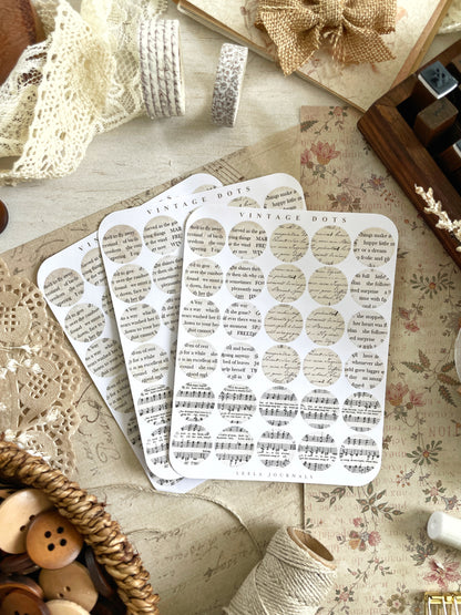 vintage dots sticker sheet