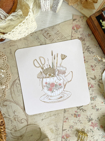 *retiring* craft supplies art print 5.25x5.25