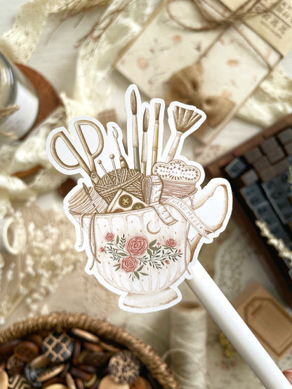 teacup craft supplies sticker flake 3x2